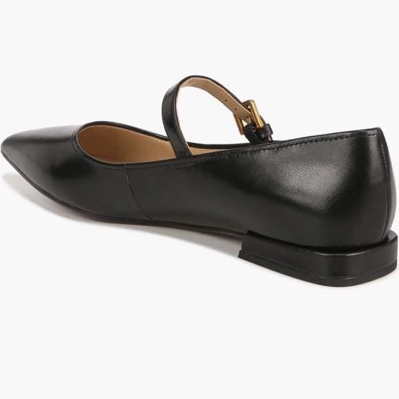 Franco Sarto Nalin Pointed Toe Flat Black Mary Jane Flats Leather Style Loafer - Picture 2 of 13